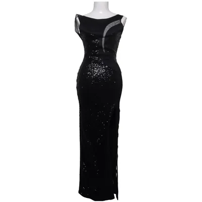 Evening gown (Black, Silver) from ASOS Petite Elastane, Polyamide, Polyester, Viscose