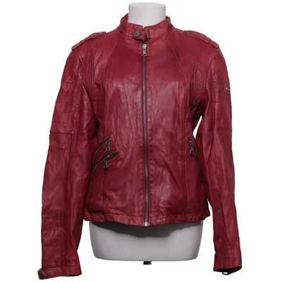 Veste en cuir (Rouge) de Jilani Collection Coton, Cuir, Polyester