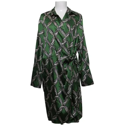 Slå-om-kjole (Grøn, Hvid, Sort) fra Mango Polyester