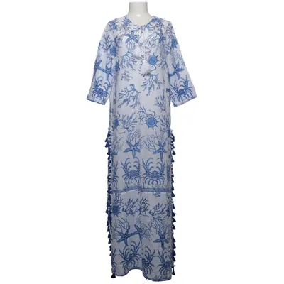 Caftan (Bleu, Blanc) de Antica Sartoria Coton
