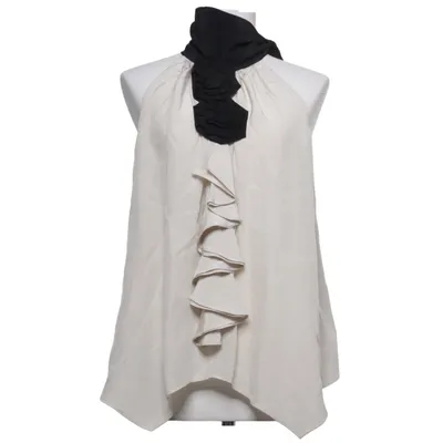 Knytblus (Vit, Svart) från Zara Woman Silke