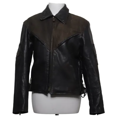 Läderjacka (Svart, Brun) från Vaquero Polyester, Skinn