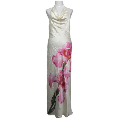 Halterneckklänning (Vit, Rosa) Elastan, Polyester