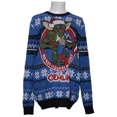 Julesweater (Blå, Sort, Flerfarvet) fra Primark Cares Bomuld, Polyester