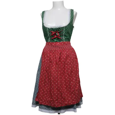 Dirndl (Red, Green, Multicolored) from Marjo Cotton, Polyester