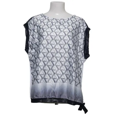 Top (Wit, Blauw) van Ambria Katoen, Polyester