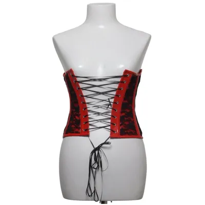 Corset (Red, Black, Multicolored) from Black Level Polyamide, Polyester
