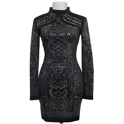 Klänning (Svart, Silverfärgad) från Retro Bomull, Polyester