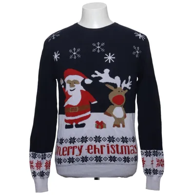 Kersttrui (Blauw, Wit, Meerkleurig) van Jule Sweaters Katoen