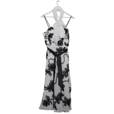 Robe de cocktail (Magic M - YD19 - hvid selskabskjole med sorte rosetter) de Magic M Polyester, Viscose