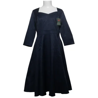 Jurk (Blauw) van Forever Fifties Katoen, Elastaan, Polyester