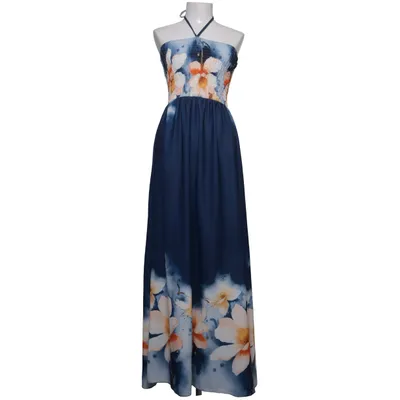 Maxikleid (Blau, Orange, Weiß) von Just Woman Elasthan, Viskose