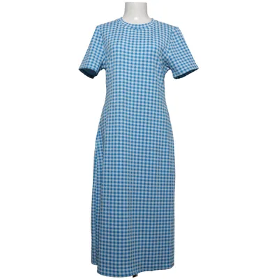 Jurk (Blauw, Wit) van Mango Elastaan, Polyester