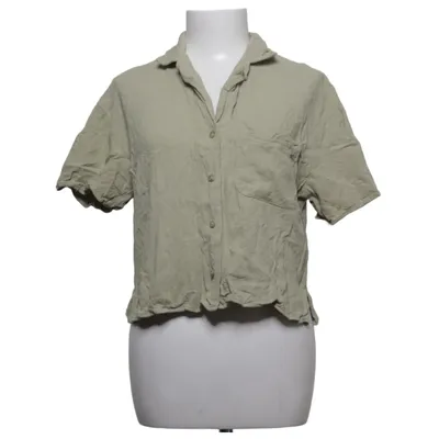 Short sleeve shirt (Green) from Stradivarius Linen, Viscose