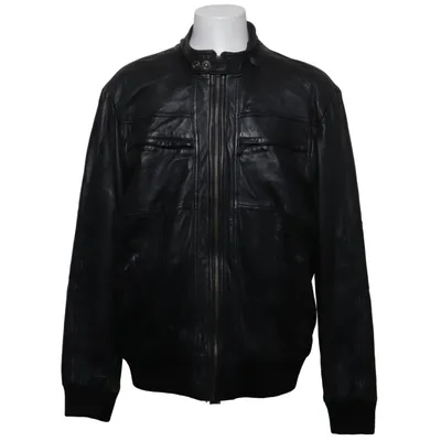 Lederjacke (Schwarz) Baumwolle, Leder, Polyester