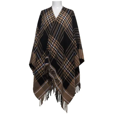 Poncho (Sort, Beige, Hvid) fra Marc Cain