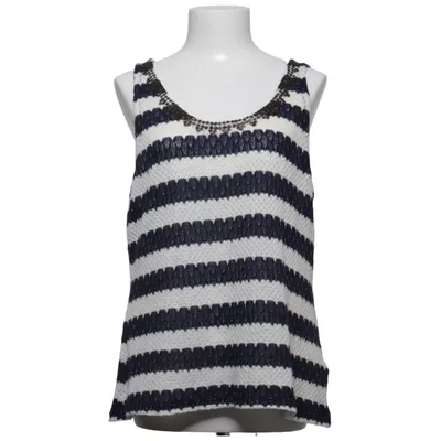 Tank Top (Blue, White) from Anna Scott Acrylic, Metallic fiber