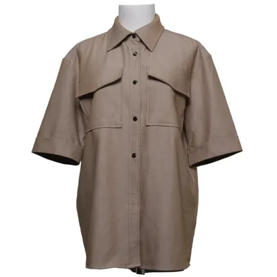 Korte mouwen shirt (Beige) van Norr Elastaan, Polyester, Viscose