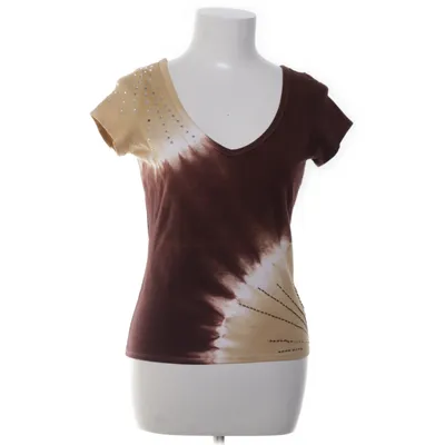 T-shirt (Bruin, Beige, Wit) van True Religion Katoen, Elastaan