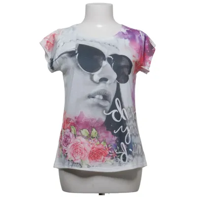 T-shirt (Wit, Meerkleurig) van Moda Elastaan, Polyester