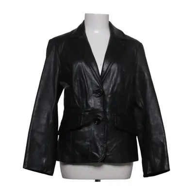 Läderkavaj (Svart) från Saki Collection Bomull, Skinn, Polyester