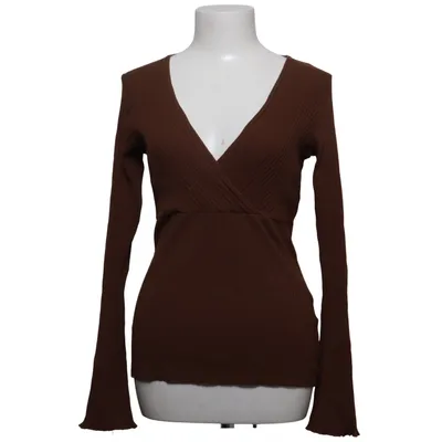 Blouse portefeuille (Marron) de Sabra Coton, Élasthane, Polyester