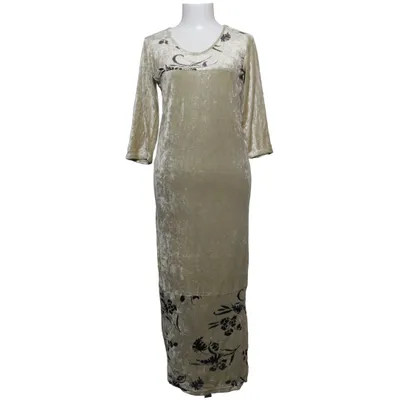 Robe (Beige, Noir) de Hopsack Élasthane, Viscose