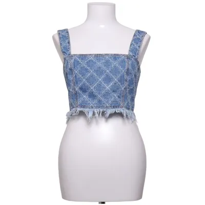 Crop top (Blå) från Balmain Bomull, Polyester