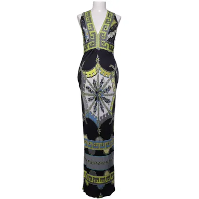 Maxi dress (Black, Multicolored) from Emilio Pucci Cupro, Viscose