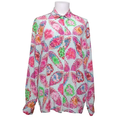 Shirt (Blauw, Meerkleurig) van MSGM Zijde