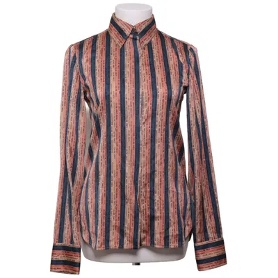 Chemise (Bleu, Beige) de Céline Élasthane, Soie