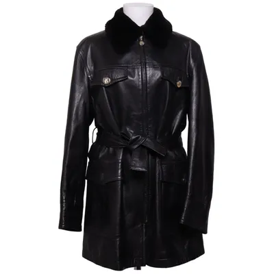 Læderfrakke (Sort) fra Burberry Læder, Polyester