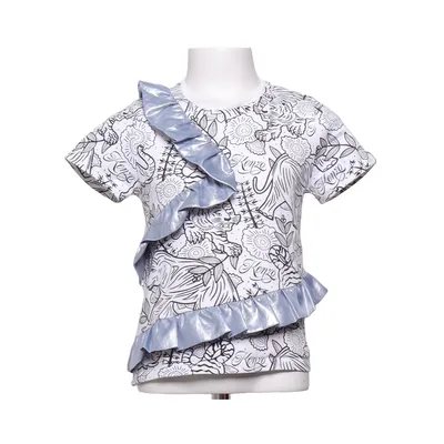 T-shirt (Wit, Zwart, Zilver) van Kenzo Kids Katoen, Polyester
