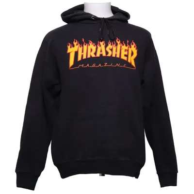 Hoodie (Black) from Thrasher Cotton, Polyester