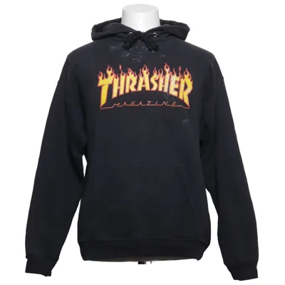 Huvtröja (Svart) från Thrasher Polyester, Bomull