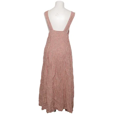 Dungaree dress (Red, White) from Eddie Bauer Linen, Viscose