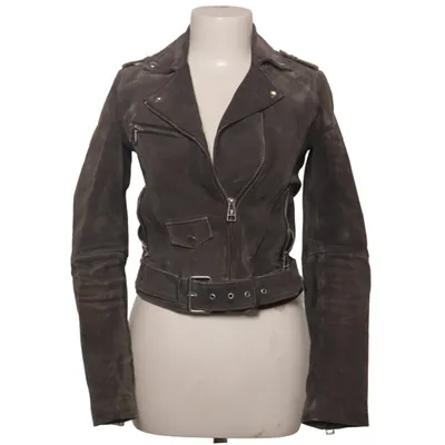 Bikerjakke (Belted Velours) fra Review Læder, Polyester
