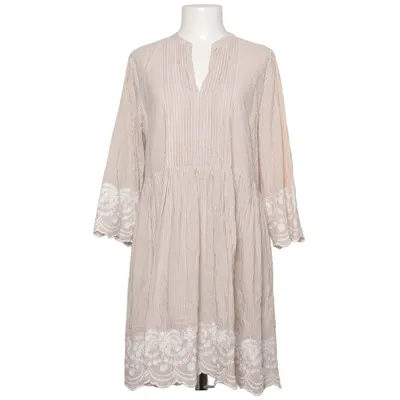 Robe (Beige, Blanc) de Hallhuber Coton