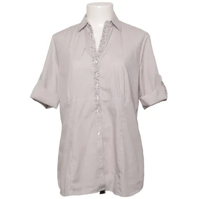 Blouse (Beige, White) from Eterna Excellent