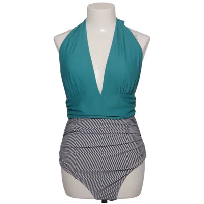 Swimsuit (Turquoise, Black, White) from Cupshe Elastane, Polyamide, Polyester
