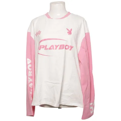 Baseball T-shirt (White, Pink) from Playboy x Missguided Cotton