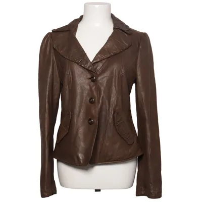 Leather blazer (Brown) from Armani Collezioni Leather, Polyester, Viscose