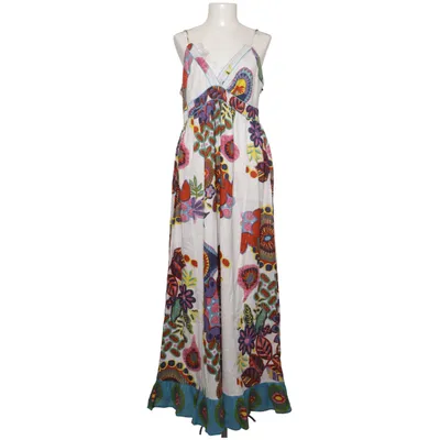 Maxikjole (Hvid, Flerfarvet) fra Desigual Bomuld, Metallfiber