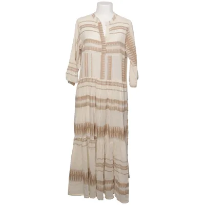 Dress (Beige, White) from HUNKØN Cotton, Polyester