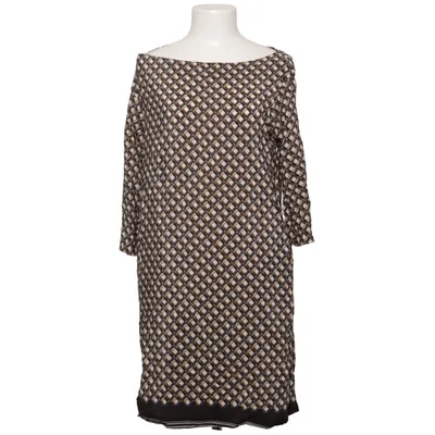 Jurk (Bruin, Blauw, Wit) van Toupy Zijde