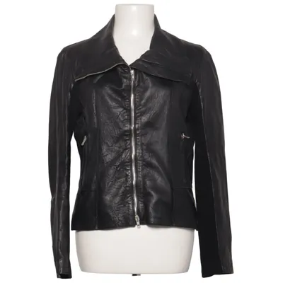 Veste en cuir (Noir) de Joseph Acétate, Cachemire, Coton, Cuir, Nylon, Viscose, Laine