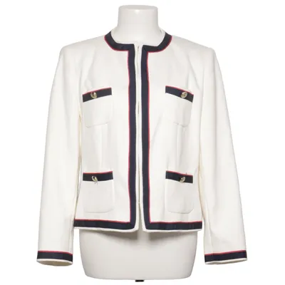 Blazer (Weiß, Blau, Rot) von Zara Basic Elasthan, Polyester, Viskose