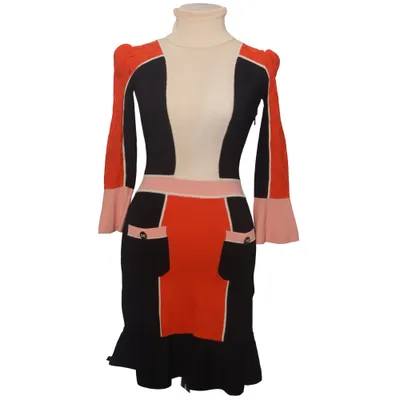 Kleid (Schwarz, Rot, Mehrfarbig) von Elisabetta Franchi Polyamid, Viskose