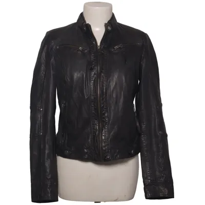 Leather jacket (Black) from Transmission Leather, Polyester