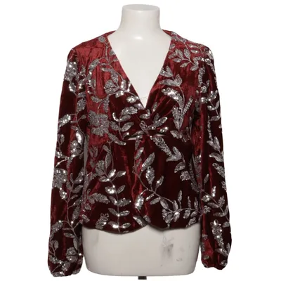 Wrap blouse (Red, Silver) from Jubylee Elastane, Polyester